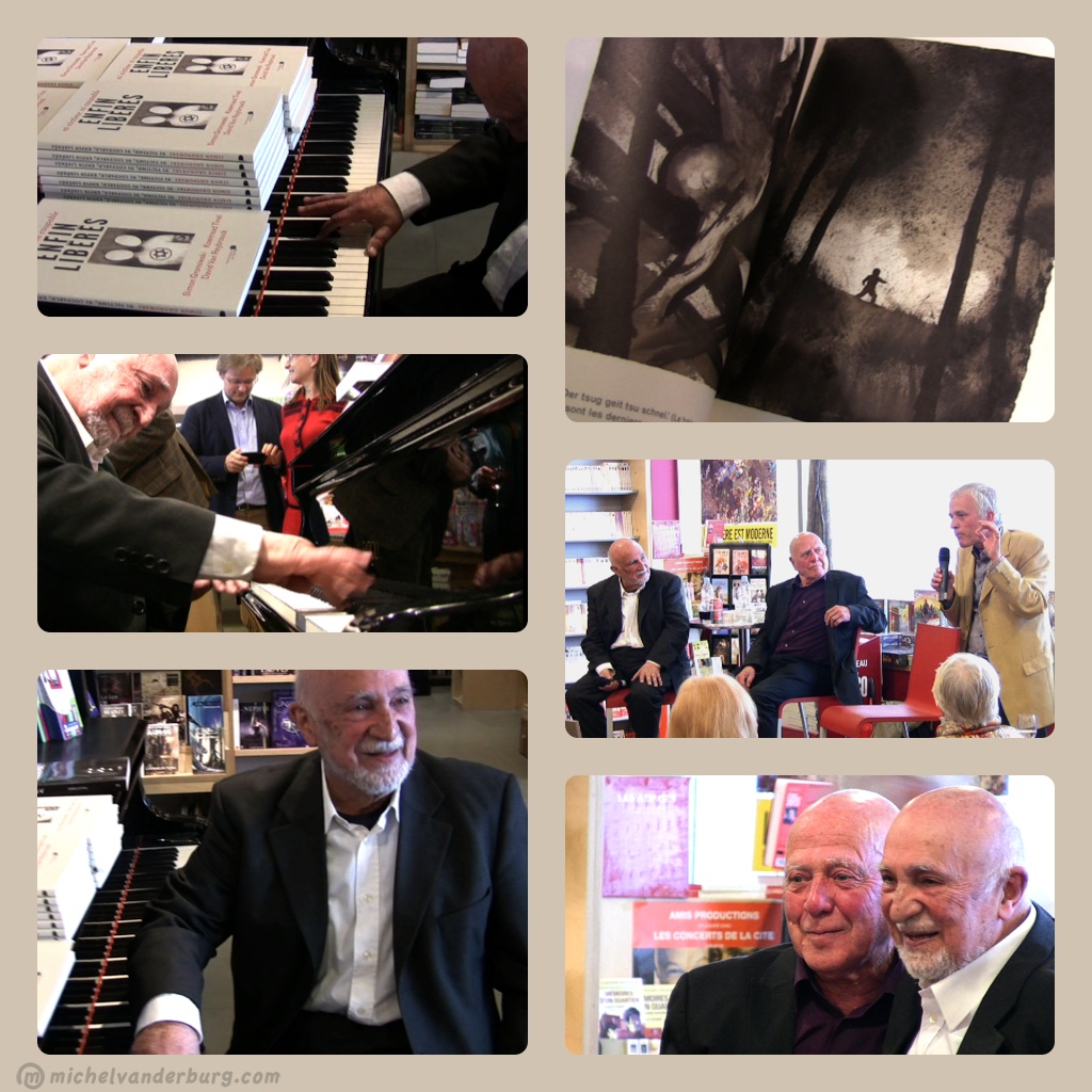 Finally liberated - no blame, no victim. Book presentation 30 April 2013 in the Filigranes library Brussels by Herman Van Goethem (Conservator Kazerne Dossin) and the authors Simon Gronowski and Koenraad Tinel.  Available in French as 'Enfin libérés' and in Dutch as 'Eindelijk bevrijd'. More info Photo report (video frames): Michel van der Burg