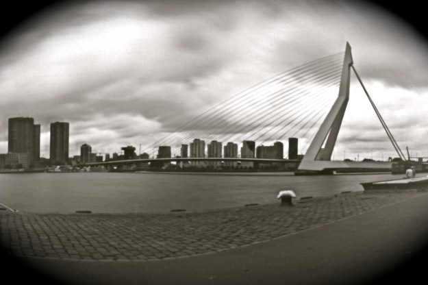 Holland. Rotterdam. September 11, 2011. Erasmus bridge pinhole photo © michelvanderburg.com
